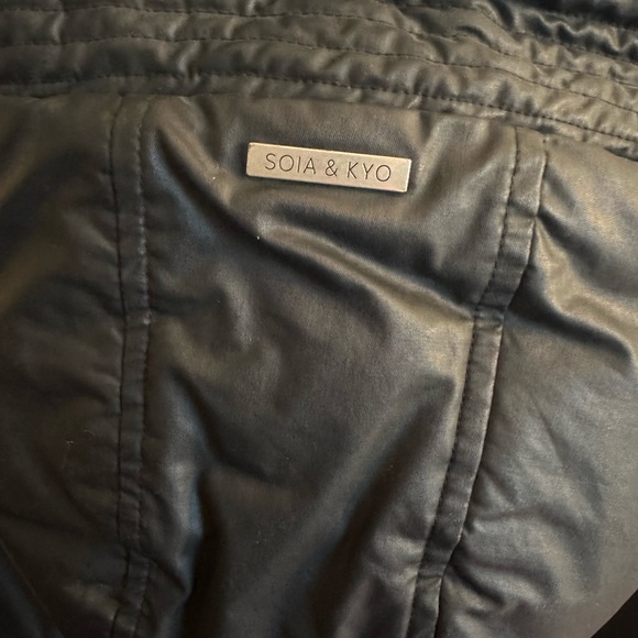SOIA & KYO Women’s Black Parka, Size Medium - Picture 4 of 12